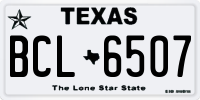 TX license plate BCL6507