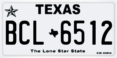 TX license plate BCL6512