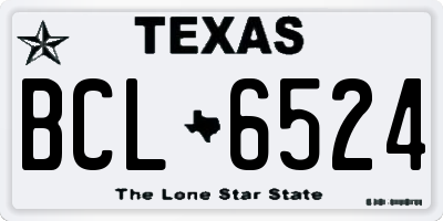 TX license plate BCL6524