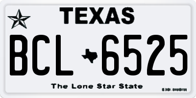 TX license plate BCL6525