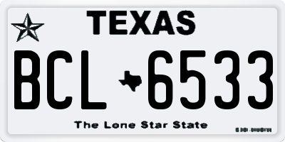 TX license plate BCL6533