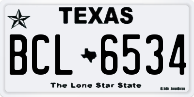 TX license plate BCL6534