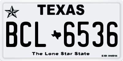 TX license plate BCL6536