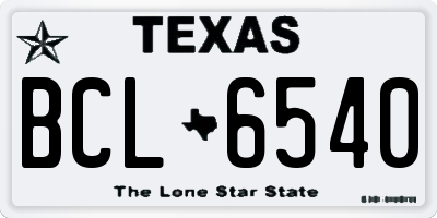 TX license plate BCL6540