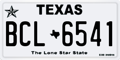 TX license plate BCL6541