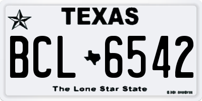 TX license plate BCL6542