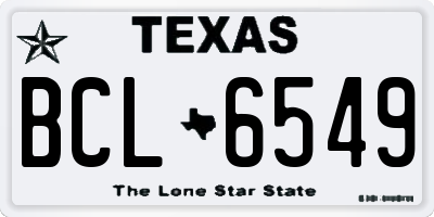 TX license plate BCL6549