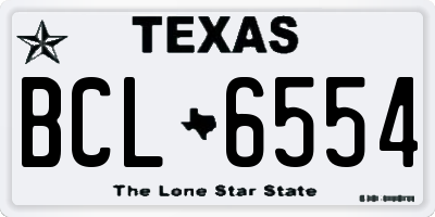 TX license plate BCL6554