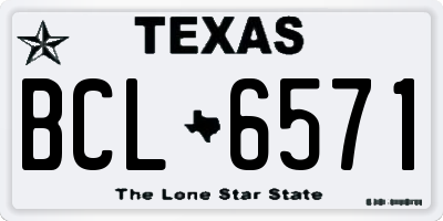 TX license plate BCL6571