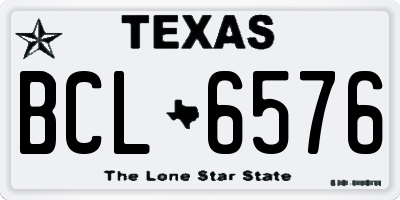 TX license plate BCL6576