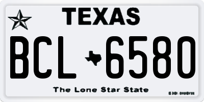 TX license plate BCL6580