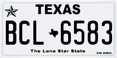 TX license plate BCL6583