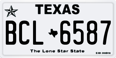 TX license plate BCL6587