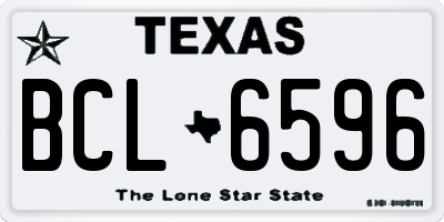 TX license plate BCL6596