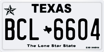TX license plate BCL6604