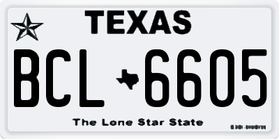 TX license plate BCL6605