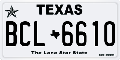 TX license plate BCL6610