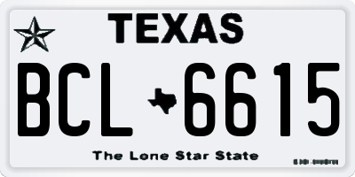 TX license plate BCL6615