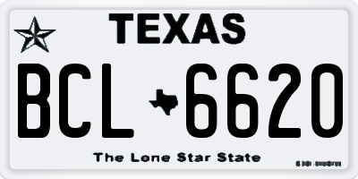 TX license plate BCL6620