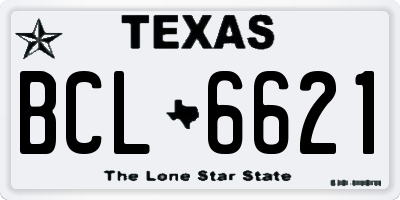 TX license plate BCL6621