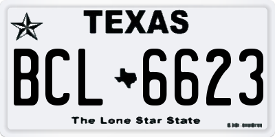 TX license plate BCL6623