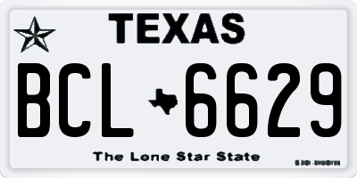 TX license plate BCL6629