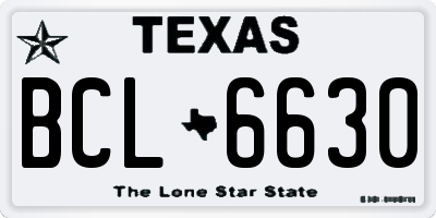 TX license plate BCL6630