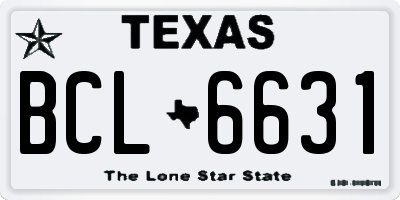 TX license plate BCL6631
