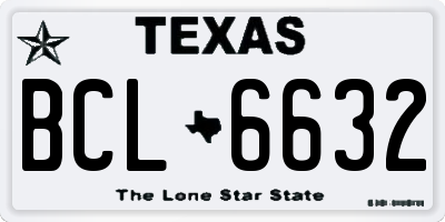 TX license plate BCL6632