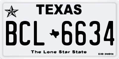 TX license plate BCL6634