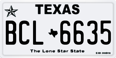 TX license plate BCL6635