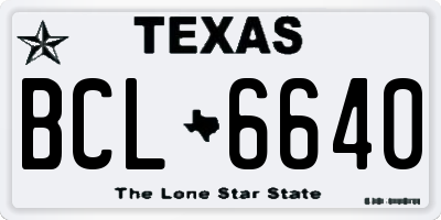 TX license plate BCL6640