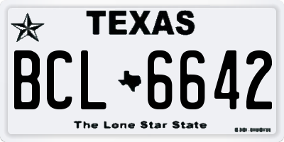 TX license plate BCL6642