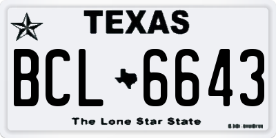 TX license plate BCL6643