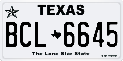 TX license plate BCL6645