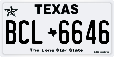 TX license plate BCL6646