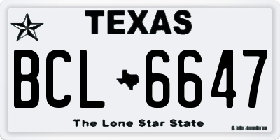 TX license plate BCL6647