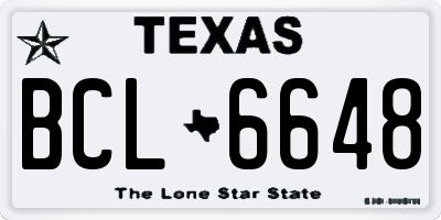 TX license plate BCL6648