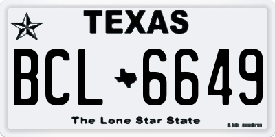 TX license plate BCL6649