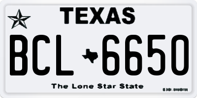 TX license plate BCL6650