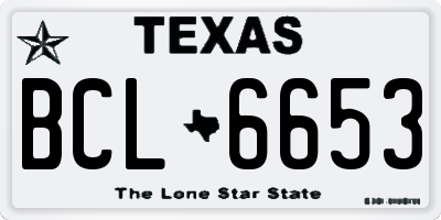 TX license plate BCL6653