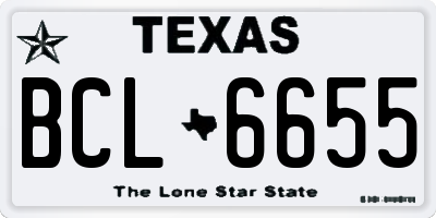TX license plate BCL6655