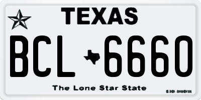 TX license plate BCL6660
