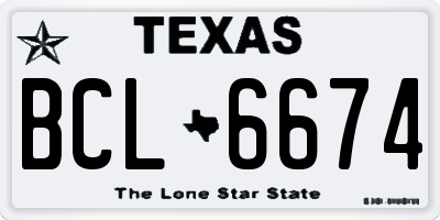 TX license plate BCL6674