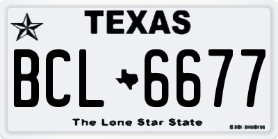 TX license plate BCL6677