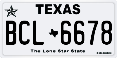 TX license plate BCL6678