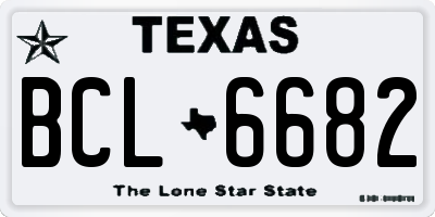 TX license plate BCL6682