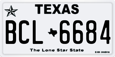 TX license plate BCL6684