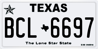 TX license plate BCL6697