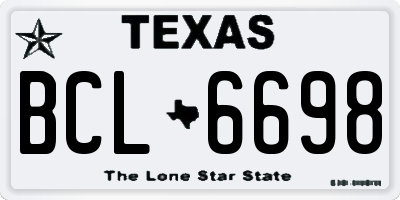 TX license plate BCL6698